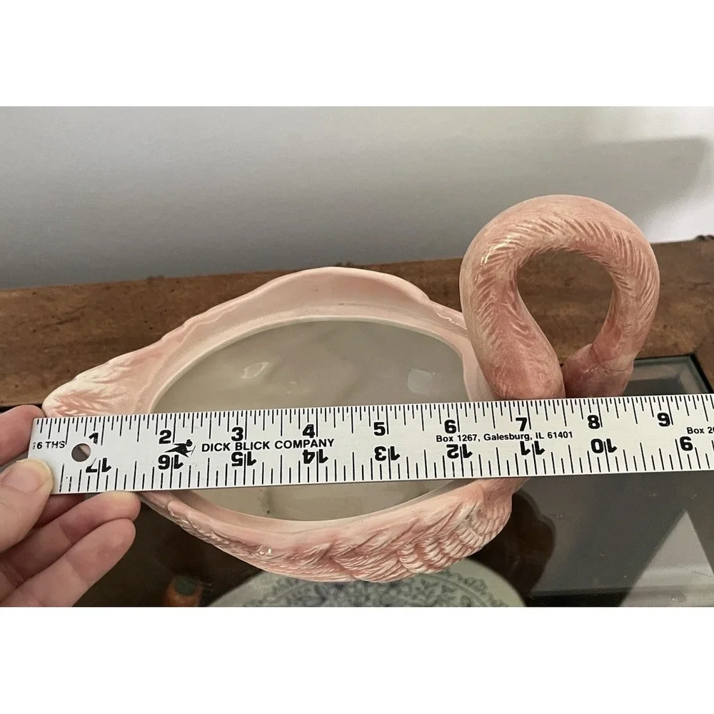 Fitz & Floyd Pink Flamingo Porcelain Tureen Sauceboat BOTTOM ONLY Planter Vtg